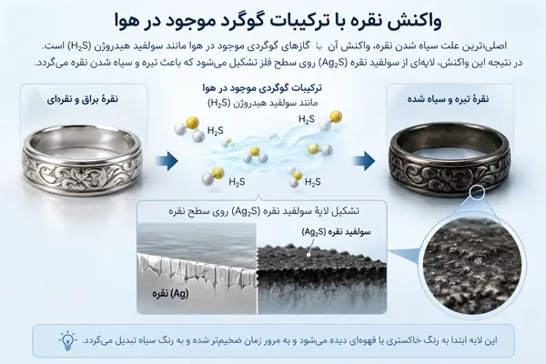 واکنش نقره با ترکیبات گوگرد موجود در هوا؛ اصلیترین علت سیاه شدن نقره